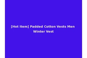 [Hot Item] Padded Cotton Vests Men Winter Vest