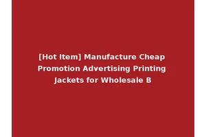 [Hot Item] Manufacture Cheap Promotion Advertising Printing Jackets for Wholesale B