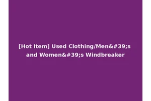 [Hot Item] Used Clothing/Men's and Women's Windbreaker