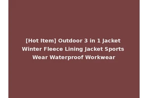 [Hot Item] Outdoor 3 in 1 Jacket Winter Fleece Lining Jacket Sports Wear Waterproof Workwear