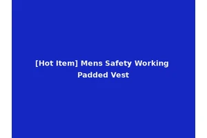 [Hot Item] Mens Safety Working Padded Vest