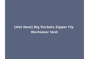 [Hot Item] Big Pockets Zipper Fly Workwear Vest
