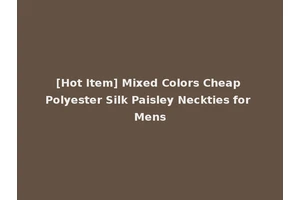 [Hot Item] Mixed Colors Cheap Polyester Silk Paisley Neckties for Mens