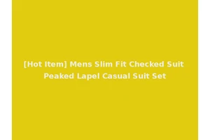 [Hot Item] Mens Slim Fit Checked Suit Peaked Lapel Casual Suit Set