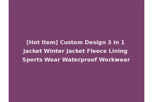 [Hot Item] Custom Design 3 in 1 Jacket Winter Jacket Fleece Lining Sports Wear Waterproof Workwear