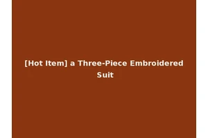 [Hot Item] a Three-Piece Embroidered Suit