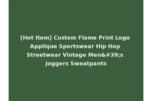 [Hot Item] Custom Flame Print Logo Applique Sportswear Hip Hop Streetwear Vintage Men's Joggers Sweatpants