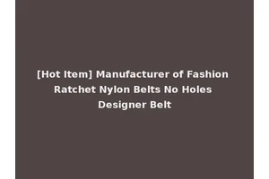 [Hot Item] Manufacturer of Fashion Ratchet Nylon Belts No Holes Designer Belt