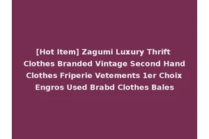 [Hot Item] Zagumi Luxury Thrift Clothes Branded Vintage Second Hand Clothes Friperie Vetements 1er Choix Engros Used Brabd Clothes Bales