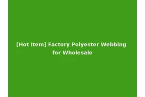 [Hot Item] Factory Polyester Webbing for Wholesale