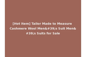 [Hot Item] Tailor Made to Measure Cashmere Wool Men's Suit Men's Suits for Sale