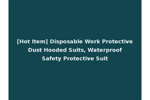 [Hot Item] Disposable Work Protective Dust Hooded Suits, Waterproof Safety Protective Suit
