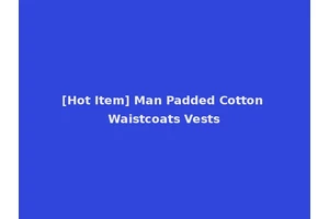 [Hot Item] Man Padded Cotton Waistcoats Vests