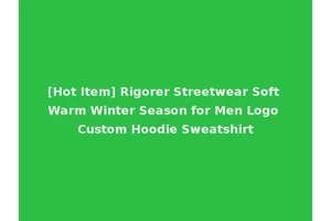 [Hot Item] Rigorer Streetwear Soft Warm Winter Season for Men Logo Custom Hoodie Sweatshirt
