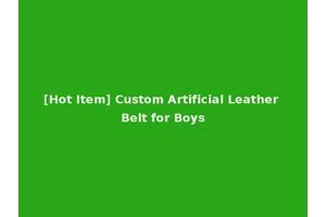 [Hot Item] Custom Artificial Leather Belt for Boys