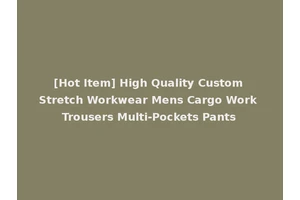 [Hot Item] High Quality Custom Stretch Workwear Mens Cargo Work Trousers Multi-Pockets Pants