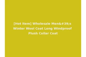 [Hot Item] Wholesale Men's Winter Wool Coat Long Windproof Plush Collar Coat