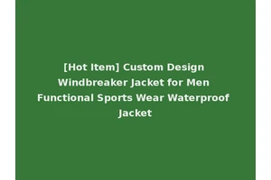 [Hot Item] Custom Design Windbreaker Jacket for Men Functional Sports Wear Waterproof Jacket