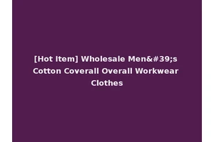 [Hot Item] Wholesale Men's Cotton Coverall Overall Workwear Clothes