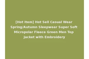 [Hot Item] Hot Sell Casual Wear Spring/Autumn Sleepwear Super Soft Micropolar Fleece Green Men Top Jacket with Embroidery