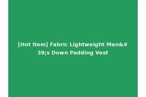 [Hot Item] Fabric Lightweight Men's Down Padding Vest