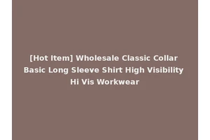 [Hot Item] Wholesale Classic Collar Basic Long Sleeve Shirt High Visibility Hi Vis Workwear