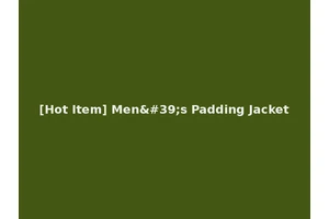 [Hot Item] Men's Padding Jacket