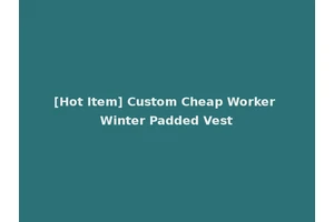 [Hot Item] Custom Cheap Worker Winter Padded Vest