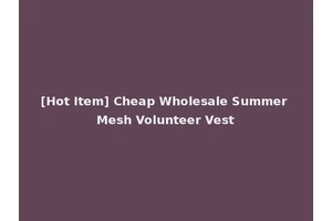 [Hot Item] Cheap Wholesale Summer Mesh Volunteer Vest