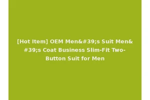[Hot Item] OEM Men's Suit Men's Coat Business Slim-Fit Two-Button Suit for Men