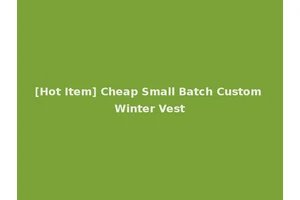 [Hot Item] Cheap Small Batch Custom Winter Vest