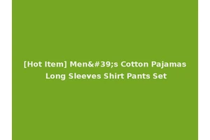 [Hot Item] Men's Cotton Pajamas Long Sleeves Shirt Pants Set