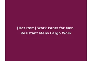 [Hot Item] Work Pants for Men Resistant Mens Cargo Work