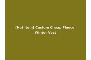[Hot Item] Custom Cheap Fleece Winter Vest