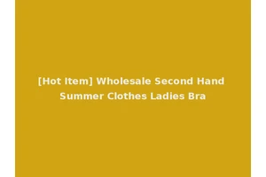 [Hot Item] Wholesale Second Hand Summer Clothes Ladies Bra