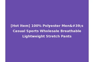 [Hot Item] 100% Polyester Men's Casual Sports Wholesale Breathable Lightweight Stretch Pants