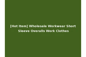 [Hot Item] Wholesale Workwear Short Sleeve Overalls Work Clothes