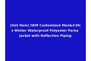 [Hot Item] OEM Customized Men's Winter Waterproof Polyester Parka Jacket with Reflective Piping