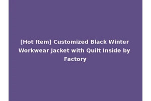 [Hot Item] Customized Black Winter Workwear Jacket with Quilt Inside by Factory