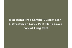 [Hot Item] Free Sample Custom Men′ S Streetwear Cargo Pant Mens Loose Casual Long Pant