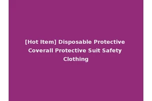 [Hot Item] Disposable Protective Coverall Protective Suit Safety Clothing