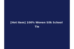 [Hot Item] 100% Woven Silk School Tie