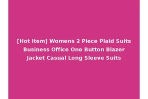 [Hot Item] Womens 2 Piece Plaid Suits Business Office One Button Blazer Jacket Casual Long Sleeve Suits