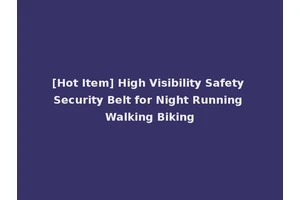 [Hot Item] High Visibility Safety Security Belt for Night Running Walking Biking