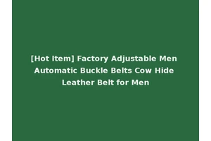 [Hot Item] Factory Adjustable Men Automatic Buckle Belts Cow Hide Leather Belt for Men