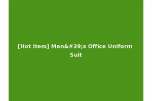 [Hot Item] Men's Office Uniform Suit