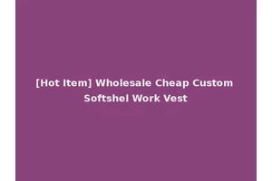 [Hot Item] Wholesale Cheap Custom Softshel Work Vest
