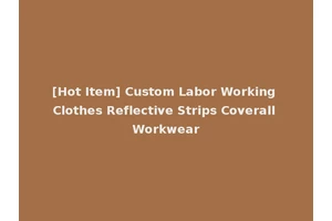 [Hot Item] Custom Labor Working Clothes Reflective Strips Coverall Workwear
