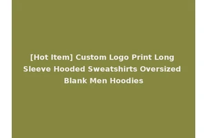 [Hot Item] Custom Logo Print Long Sleeve Hooded Sweatshirts Oversized Blank Men Hoodies