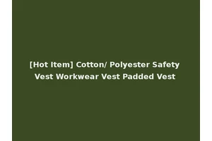 [Hot Item] Cotton/ Polyester Safety Vest Workwear Vest Padded Vest